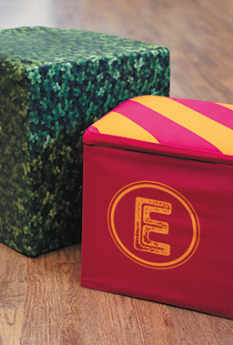 Printed Fabric Stool & Cube Printed Fabric Stool & Cube