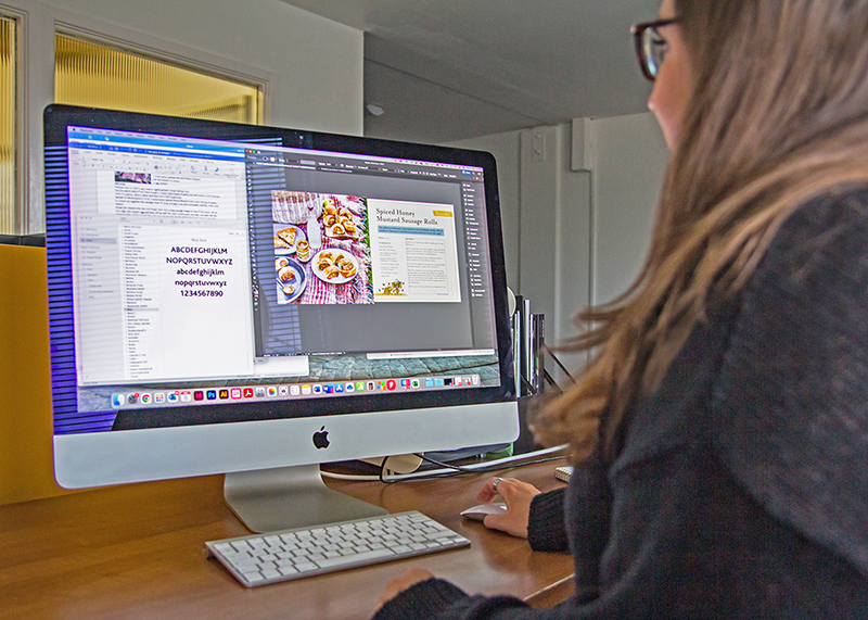 Girl working of a design job Girl working of a design job